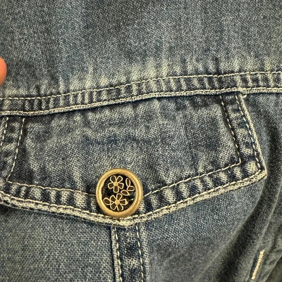 Bobbie Brooks Embroidered Denim Vest - Picture 4 of 4